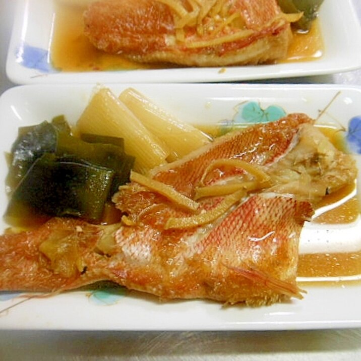 赤魚とネギのめんつゆ煮